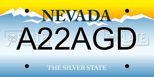 A22AGD Nevada License Plate