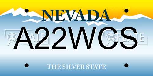 A22WCS Nevada License Plate