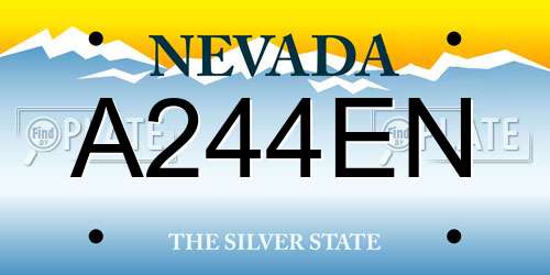 A244EN Nevada License Plate