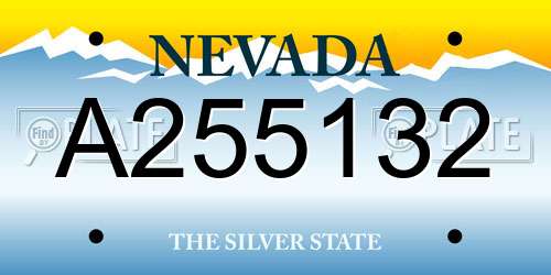 A255132 Nevada License Plate