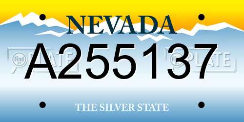 A255137 Nevada License Plate