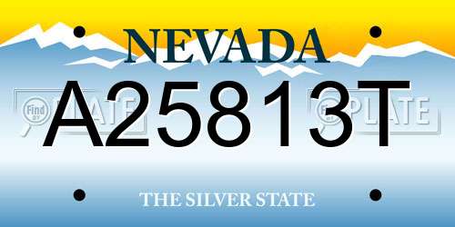 A25813T Nevada License Plate