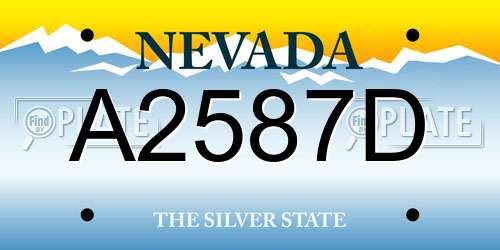 A2587D Nevada License Plate