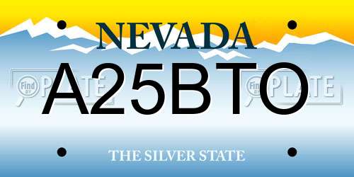 A25BTO Nevada License Plate