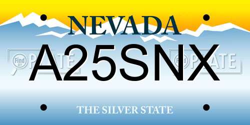 A25SNX Nevada License Plate