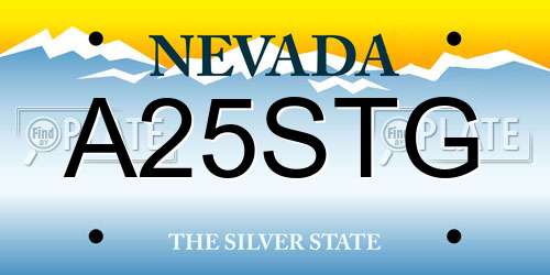 A25STG Nevada License Plate