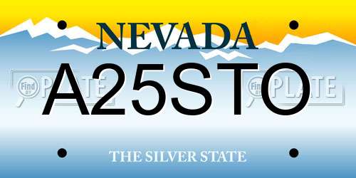 A25STO Nevada License Plate