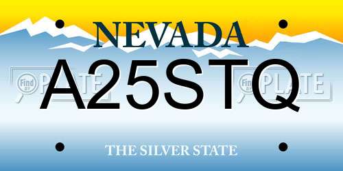 A25STQ Nevada License Plate