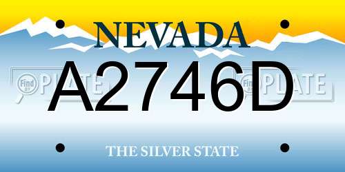A2746D Nevada License Plate