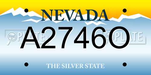 A2746O Nevada License Plate