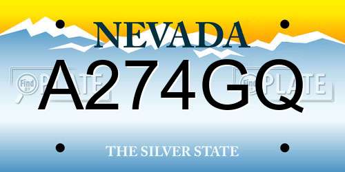 A274GQ Nevada License Plate
