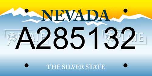 A285132 Nevada License Plate