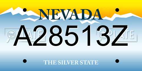 A28513Z Nevada License Plate