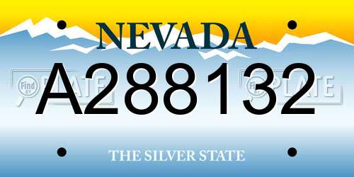 A288132 Nevada License Plate