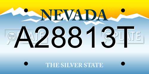 A28813T Nevada License Plate