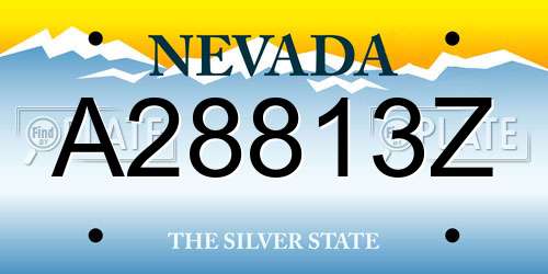 A28813Z Nevada License Plate