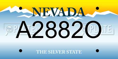 A2882O Nevada License Plate