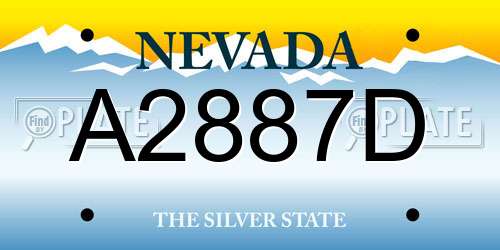 A2887D Nevada License Plate