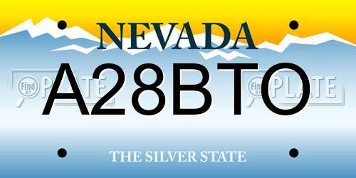 A28BTO Nevada License Plate