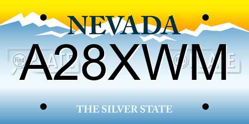 A28XWM Nevada License Plate