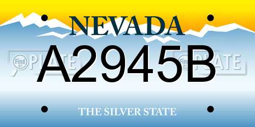 A2945B Nevada License Plate