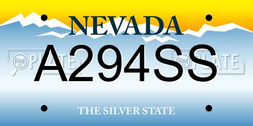 A294SS Nevada License Plate