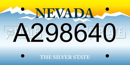 A298640 Nevada License Plate