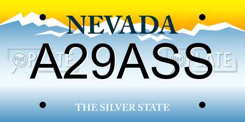 A29ASS Nevada License Plate