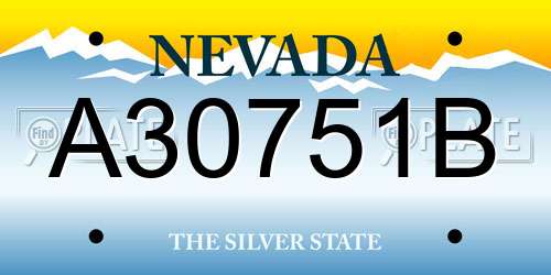 A30751B Nevada License Plate
