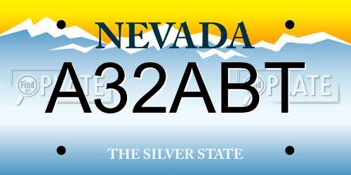 A32ABT Nevada License Plate