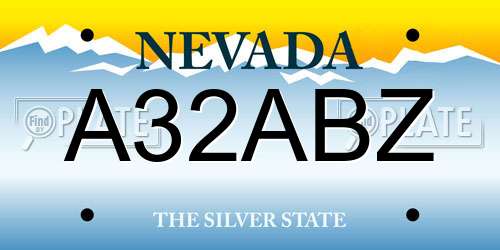 A32ABZ Nevada License Plate