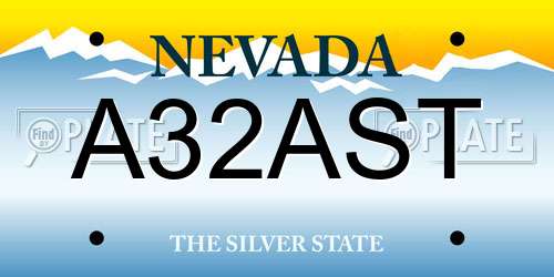 A32AST Nevada License Plate