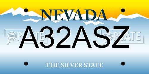 A32ASZ Nevada License Plate