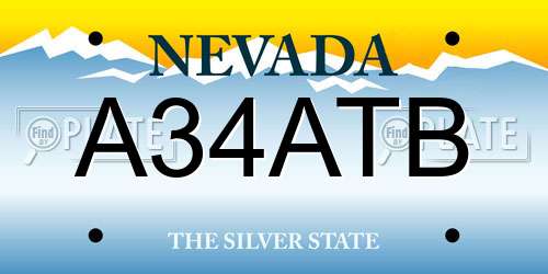 A34ATB Nevada License Plate