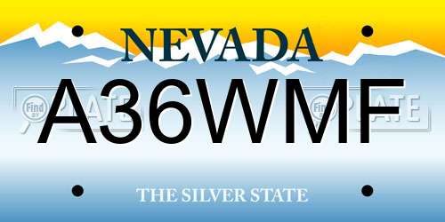 A36WMF Nevada License Plate