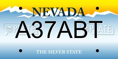 A37ABT Nevada License Plate