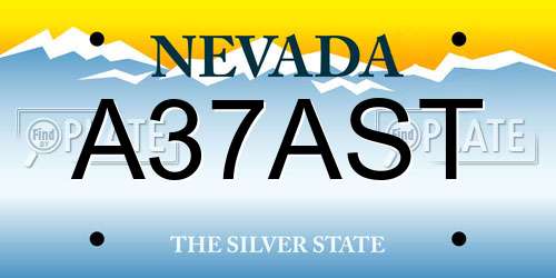 A37AST Nevada License Plate
