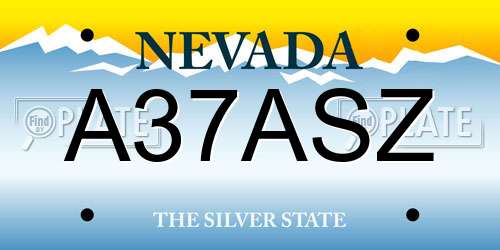 A37ASZ Nevada License Plate