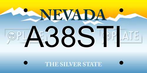 A38STI Nevada License Plate