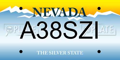 A38SZI Nevada License Plate