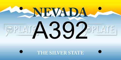 A392 Nevada License Plate