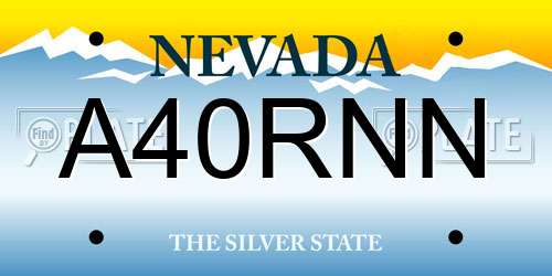 A40RNN Nevada License Plate