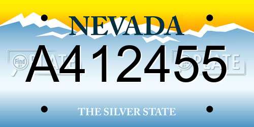 A412455 Nevada License Plate