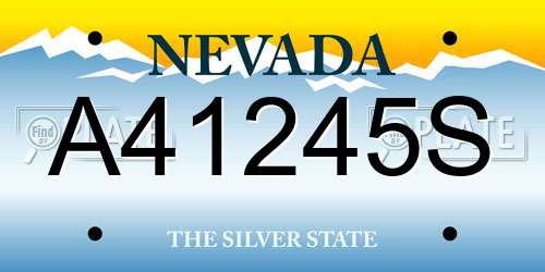 A41245S Nevada License Plate