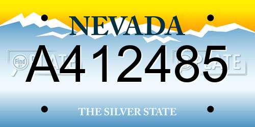 A412485 Nevada License Plate