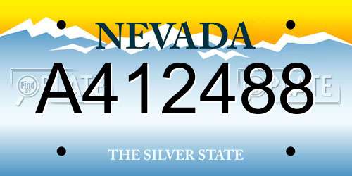 A412488 Nevada License Plate