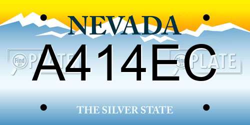 A414EC Nevada License Plate