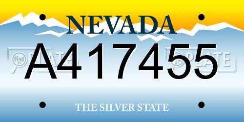 A417455 Nevada License Plate