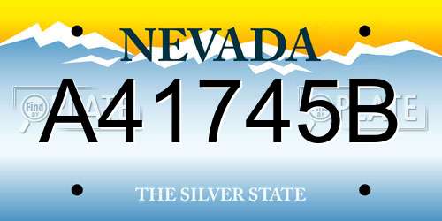 A41745B Nevada License Plate