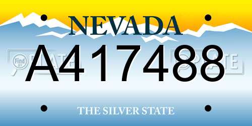 A417488 Nevada License Plate